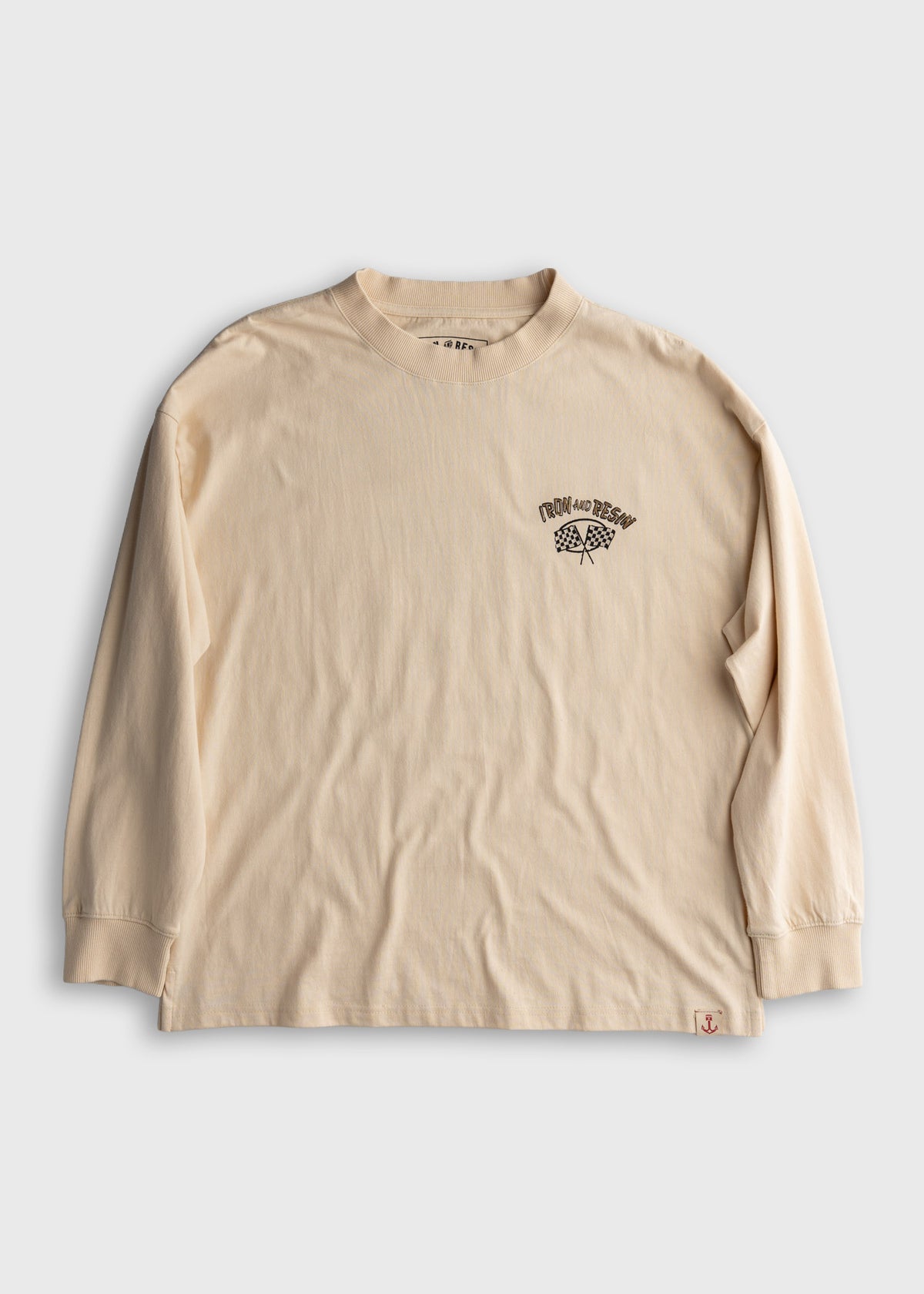 Men’s 7.5 oz organic combed cotton long sleeve t-shirt with custom graphic print, soft everyday tee with classic style and relaxed fit