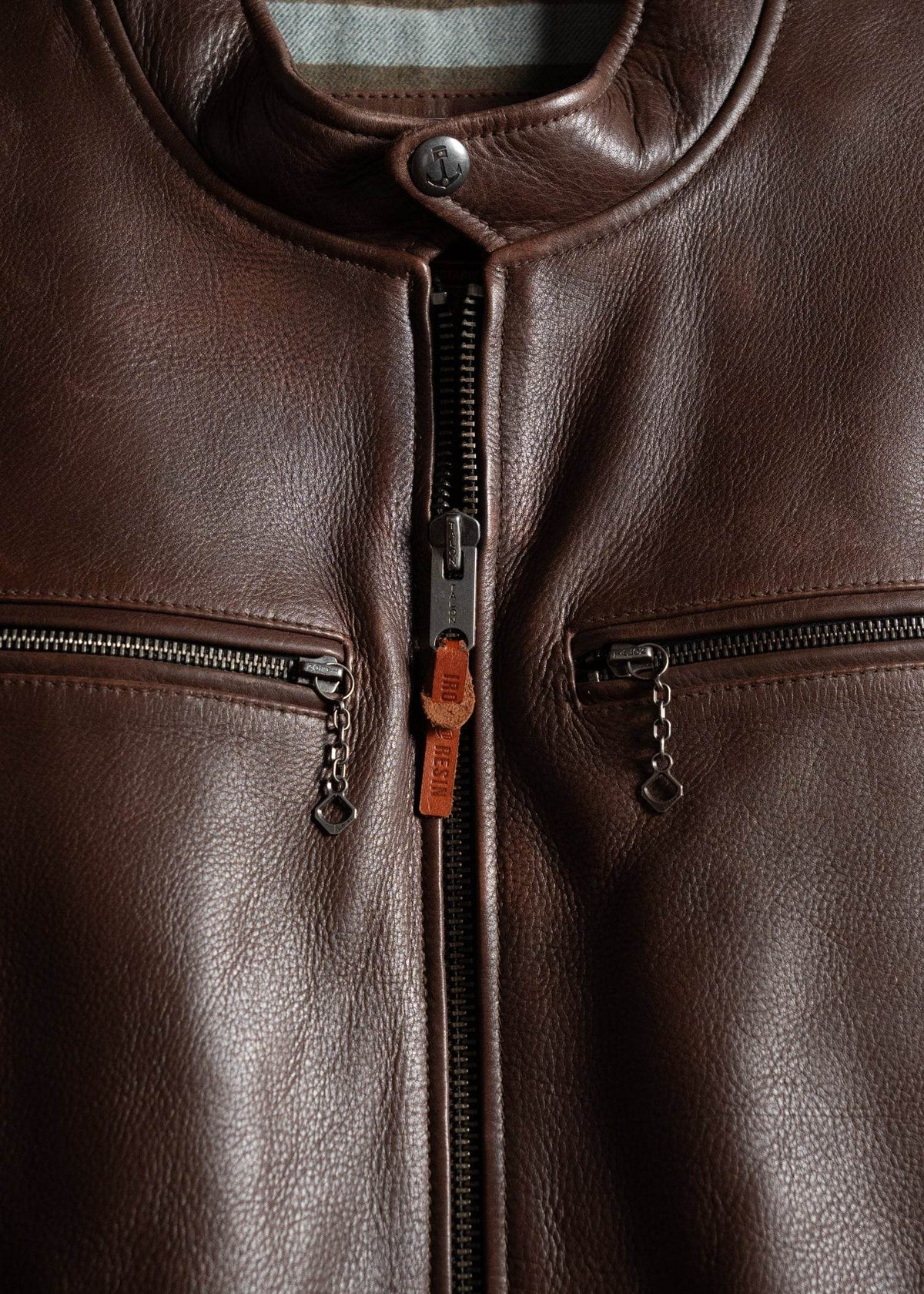 Bryce Cow Leather Jacket - Iron & Resin