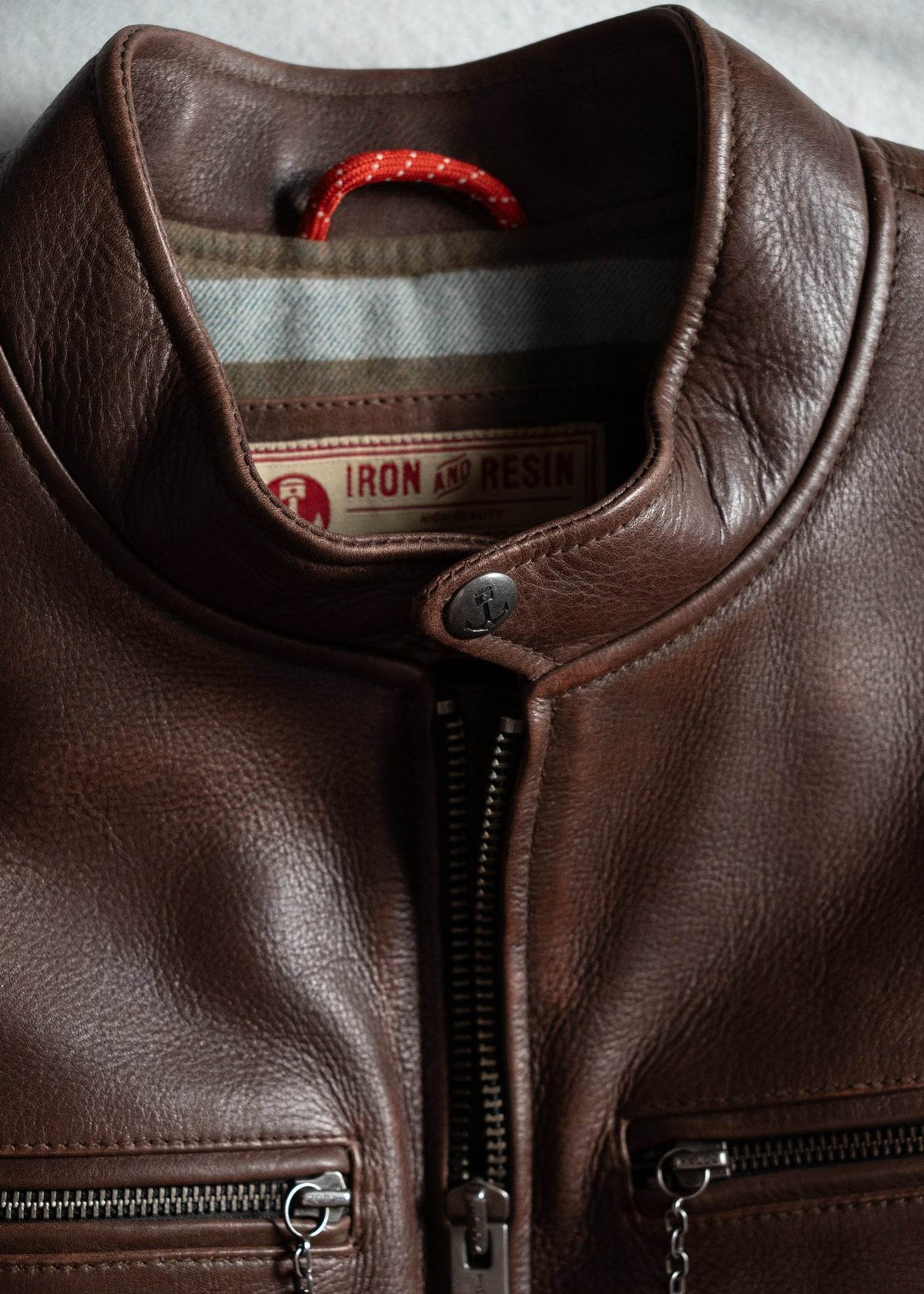 Bryce Cow Leather Jacket - Iron & Resin