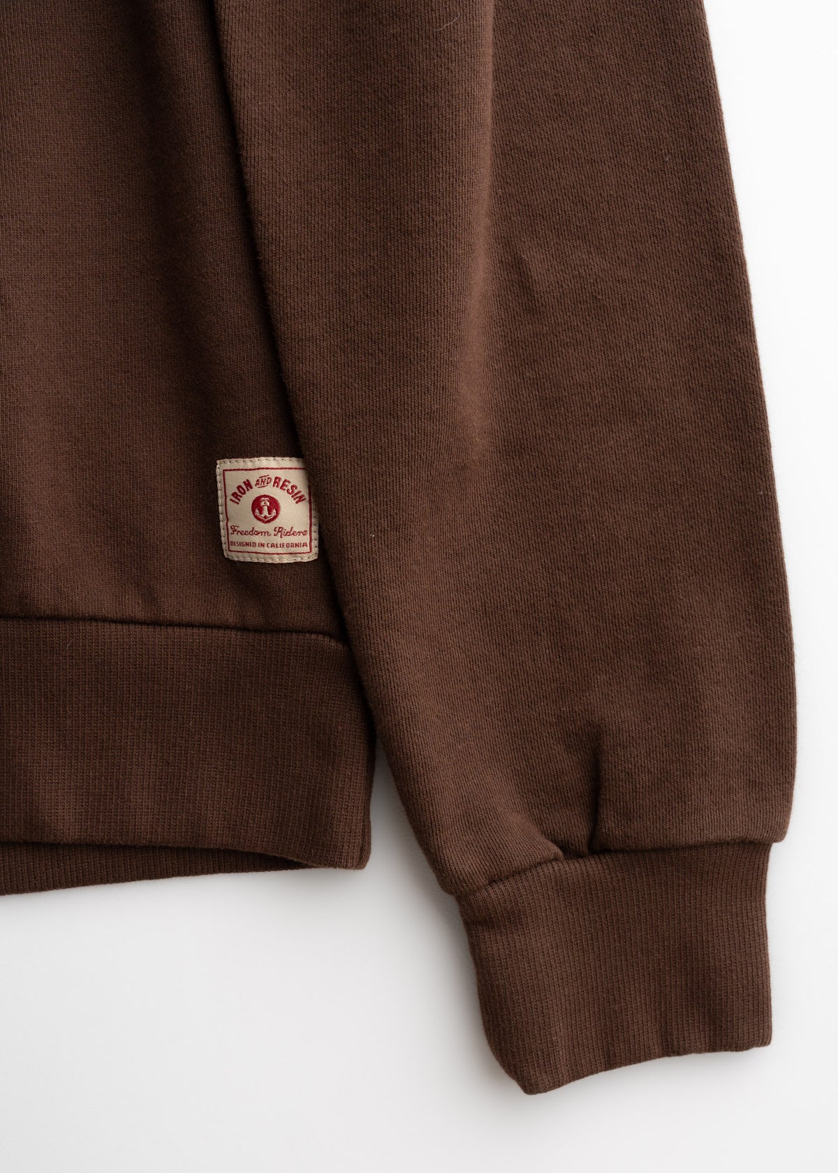 Close up of 9.5 oz cotton cross terry fabric showing soft loop texture and garment dyed finish