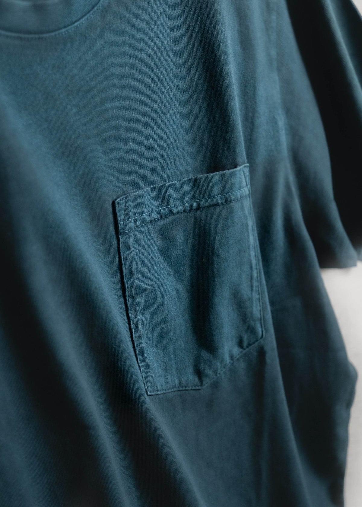 Faded Pocket Tee showcasing detail of fabric and chest pocket