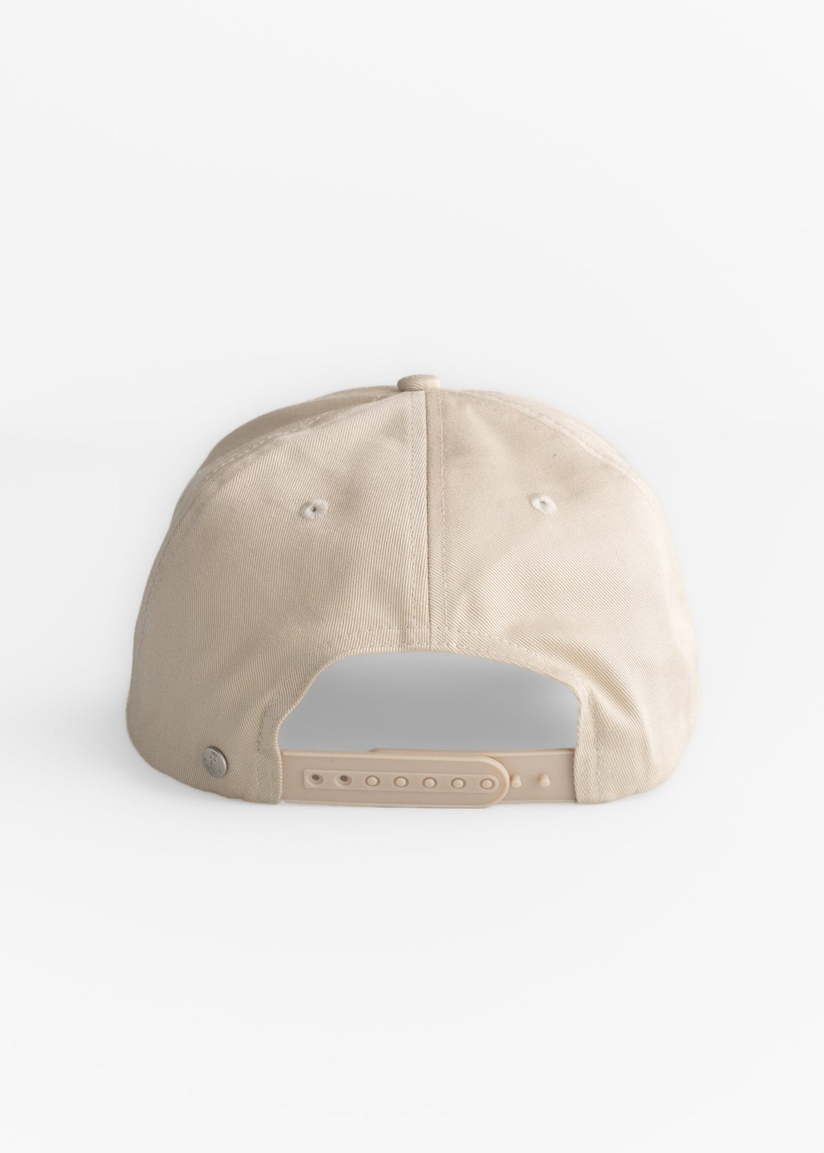 Men’s cotton twill hat in Natural with custom embroidery and adjustable strap, classic workwear cap with durable construction