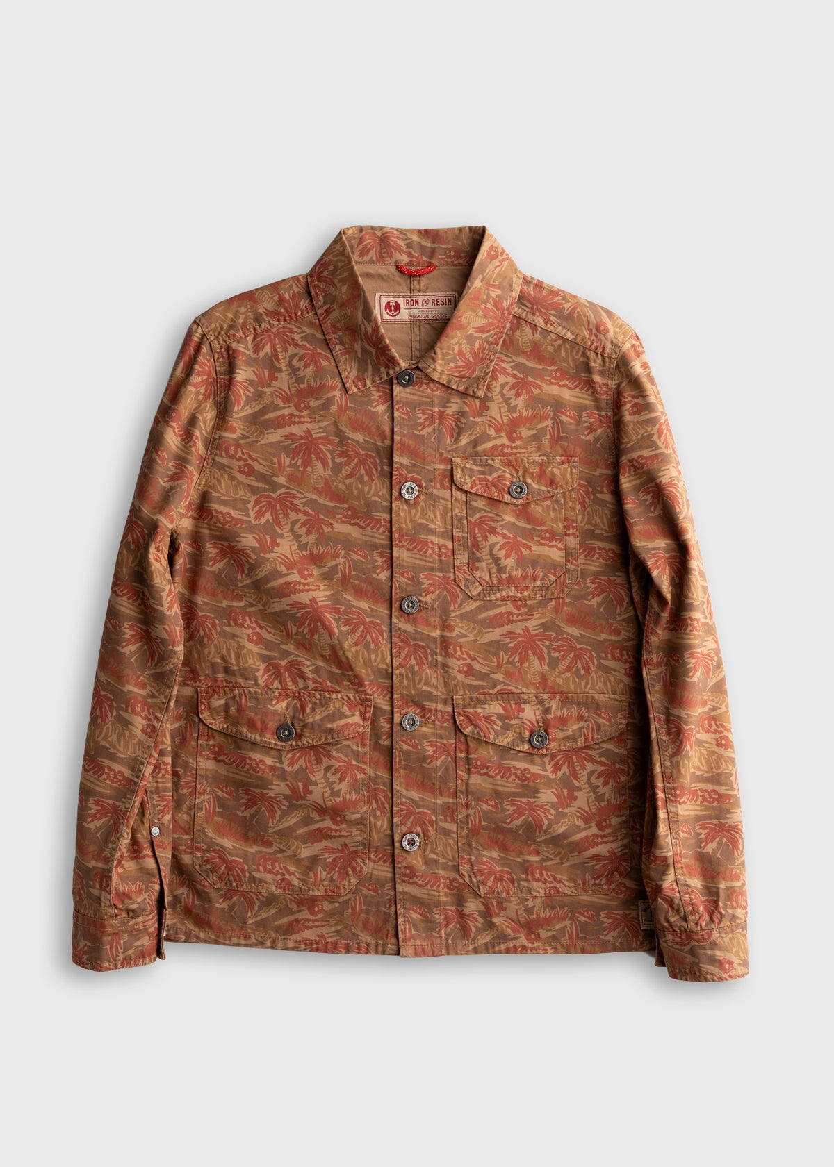 Men’s Prescott twill jacket in California Camo with button front, bellowed chest pockets and oversized flap waist pockets, durable cotton workwear outerwear with classic utility design